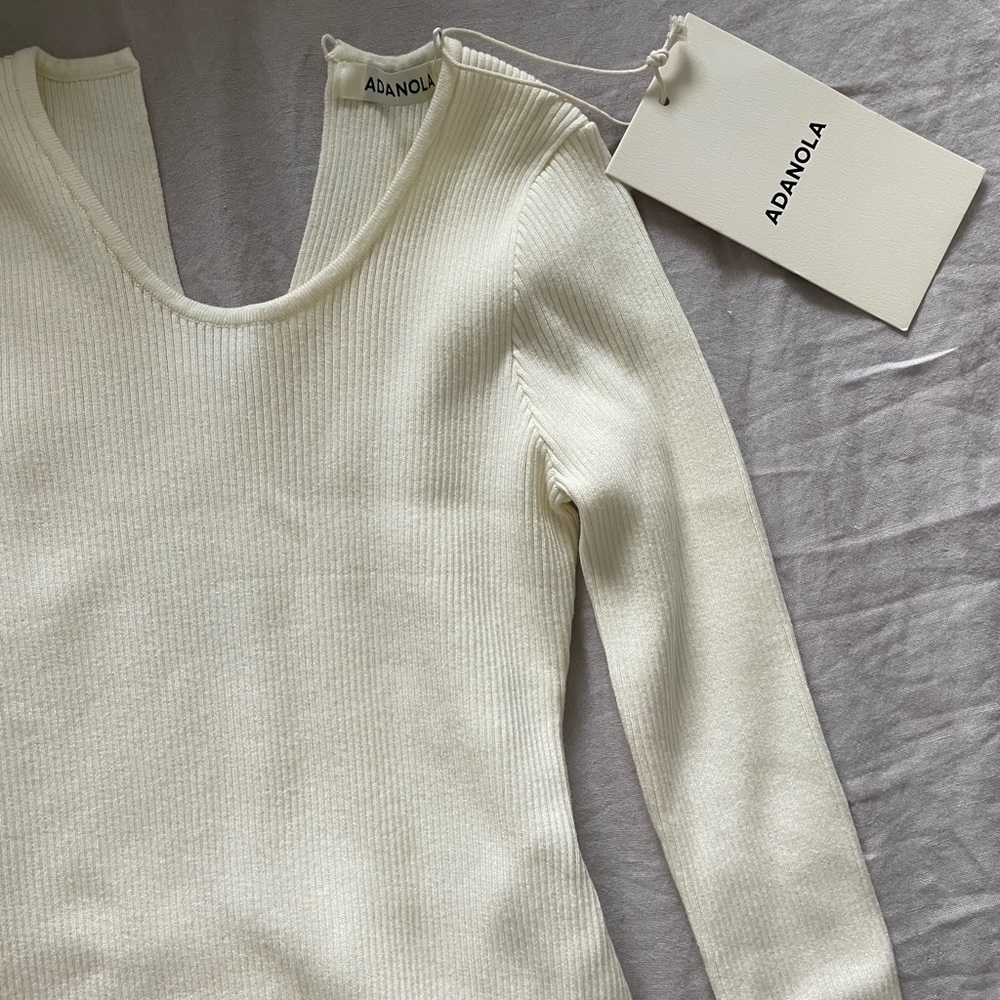 Adanola Rib Knit Unitard | Marshmallow NEVER WORN (Size Small) - Picture 2 of 5
